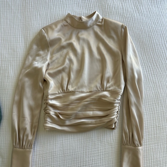 Babaton Rosalia Silk Blouse - Champagne Ivory - Picture 2 of 3